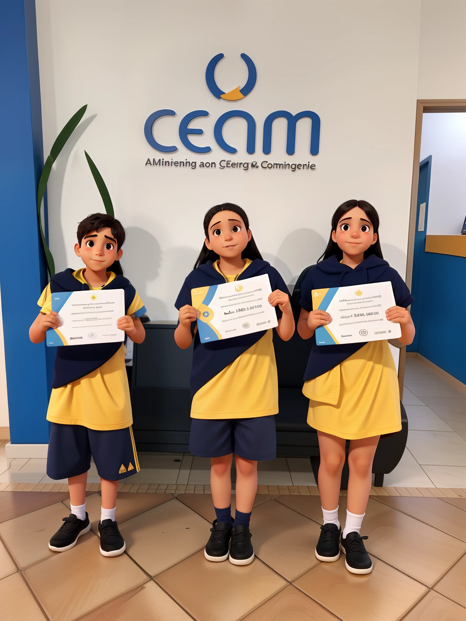 Alunos, menino, menina, menina