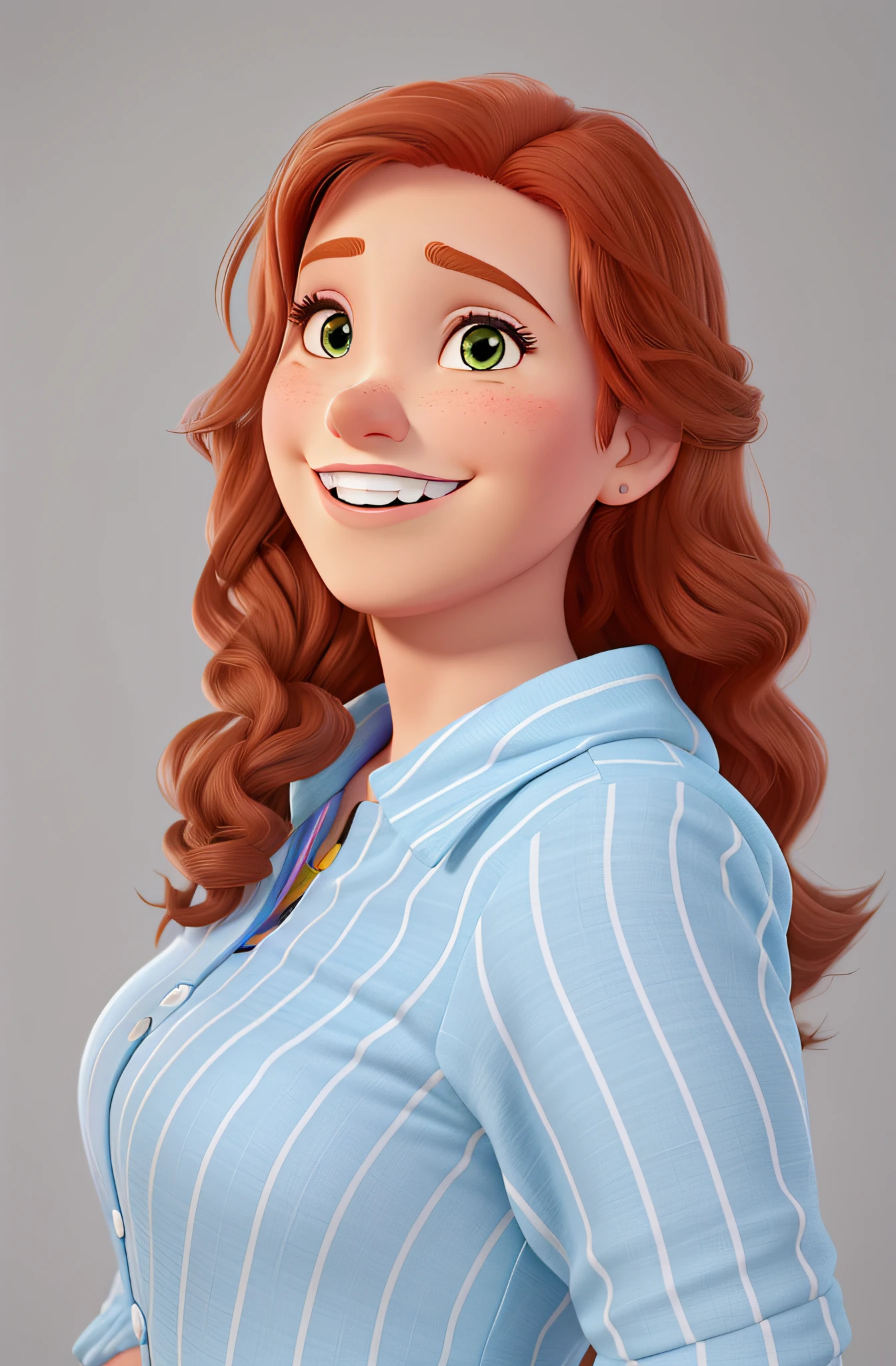 Uma mulher ruiva no estilo Disney pixar, alta qualidade, melhor qualidade
