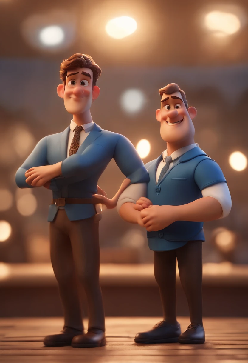 personagem dos desenhos animados de um homem com alargadores, barba e camisa azul, animation character, Caractere estilizado, animation style rendering, 3D estilizado, Arnold Maya render, 3 d render stylized, toon render keyshot, Personagem 3D, Personagem 3D, 3d rendering stylized, 3 d character render, personagem de desenho animado, Personagem de close up, Pose de personagem,  (Estilo Pixar) (master part:1.2) (Bokeh) (best quality) (pele detalhada) (textura detalhada) (8k) (argila) (Cinematic lighting) (foco nítido