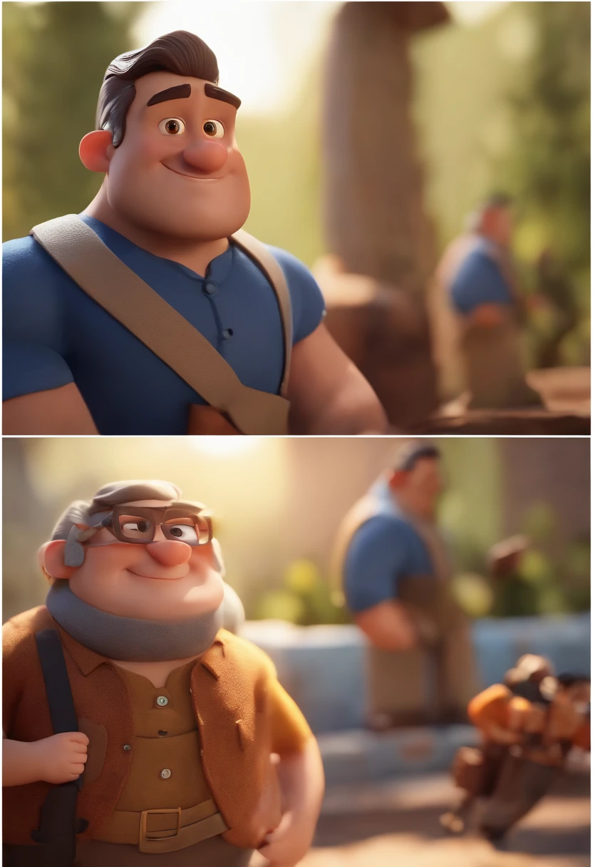 personagem dos desenhos animados de um homem com alargadores, barba e camisa azul, animation character, Caractere estilizado, animation style rendering, 3D estilizado, Arnold Maya render, 3 d render stylized, toon render keyshot, Personagem 3D, Personagem 3D, 3d rendering stylized, 3 d character render, personagem de desenho animado, Personagem de close up, Pose de personagem, (Estilo Pixar) (master part:1.2) (Bokeh) (best quality) (pele detalhada) (textura detalhada) (8k) (argila) (Cinematic lighting) (foco nítido