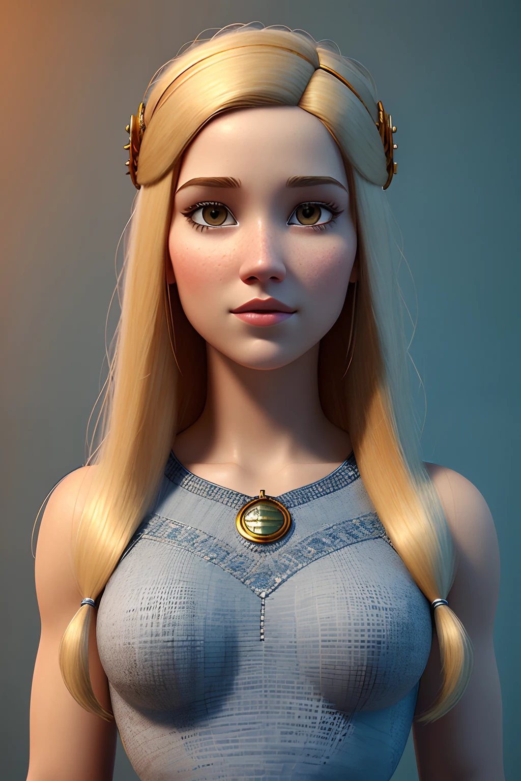 (pixarstyle:1.25) a waist-length portrait of a Athena, blond, 1girl, natural skin texture, 4k textures, hdr, intricate, highly detailed, sharp focus, cinematic look, hyperdetailed