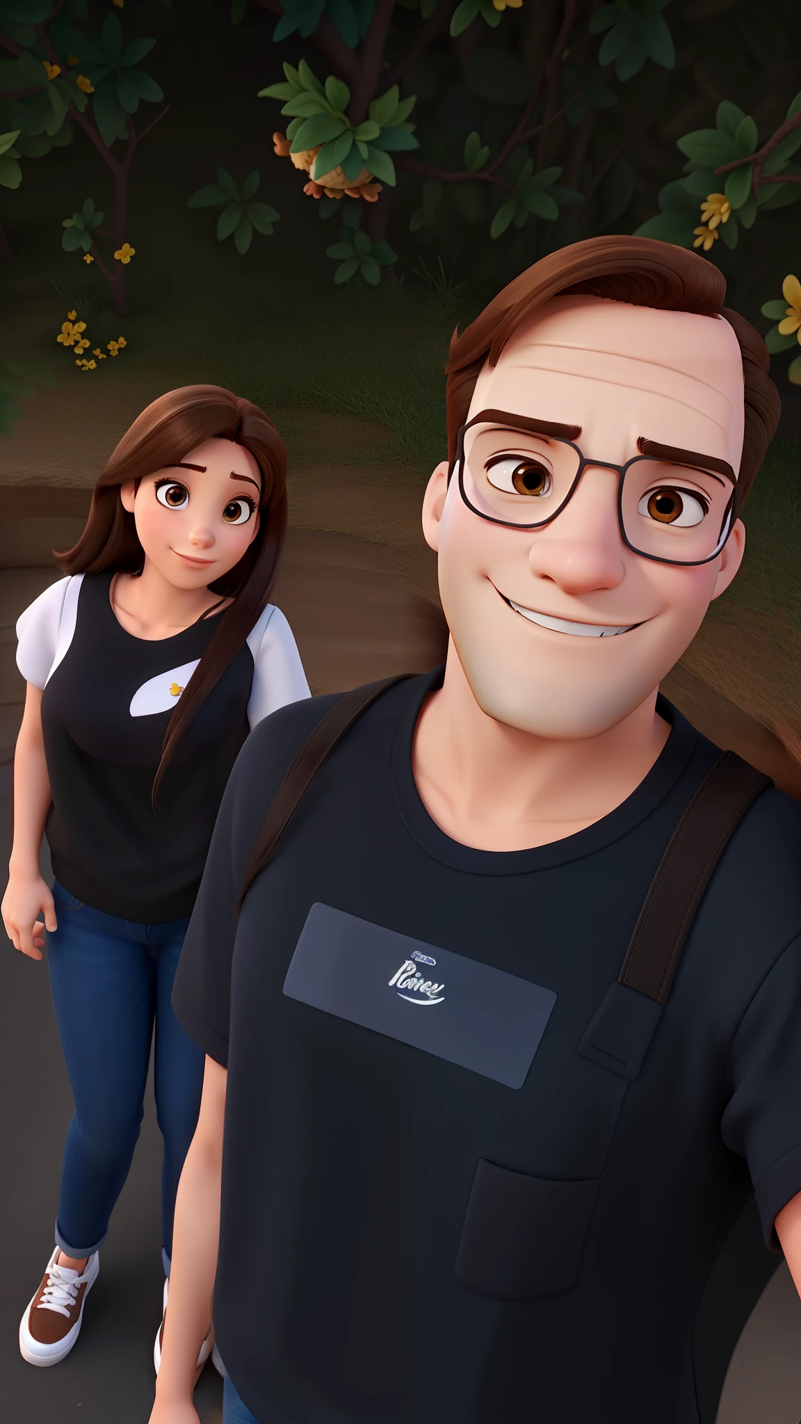 Casal estilo disney pixar melhor qualidade alta qualidade. Brunette Man Short Straight Hair Up And Brunette Woman Brown Eyes Medium Straight Hair