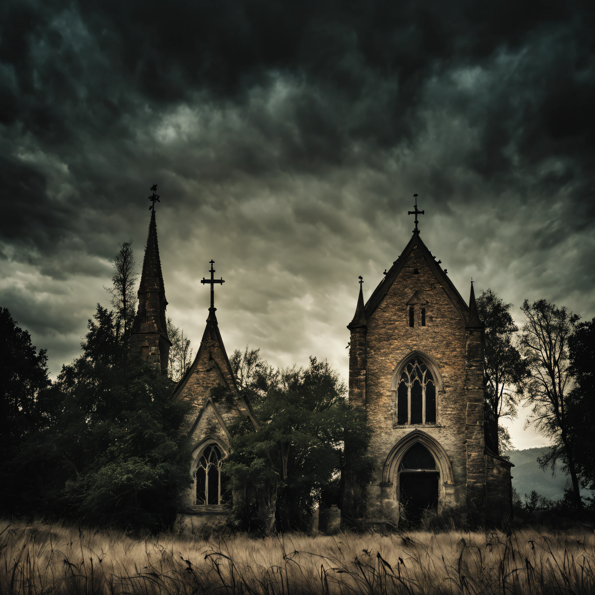 in style of Gabriele Viertel, stunning natural landscape, church