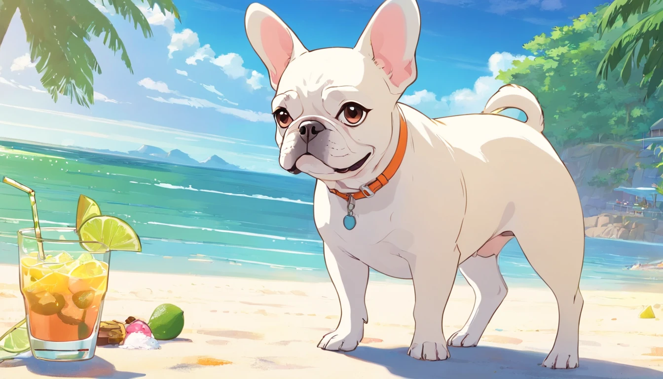 Girl, 43 years old , White French Bulldog , praia , caipirinha