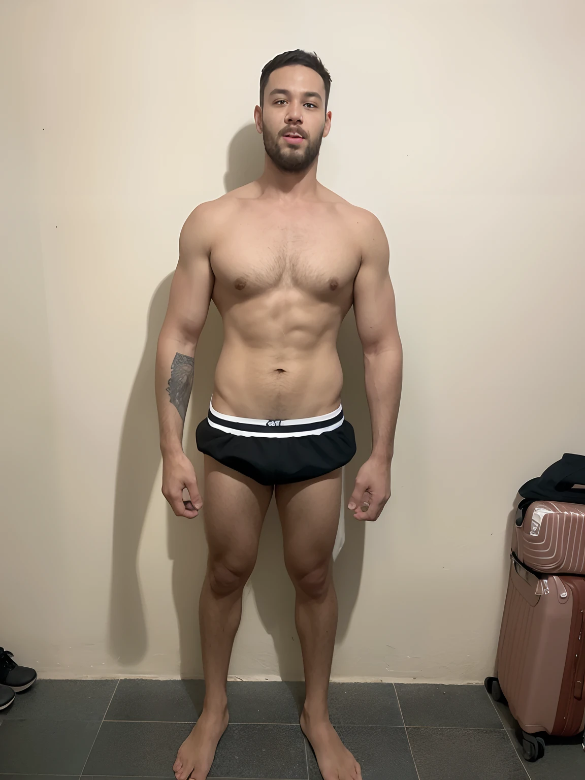 Man in black underwear standing in a room, foto fit, imagem de corpo inteiro, 2 9 anos, (38 anos), 2 8 anos, 2 7 anos, 2 3 anos, corpo inteiro!, tiro no meio do corpo, ele tem cerca de 3 0 anos de idade, ele tem cerca de 30 anos, 2 2 anos