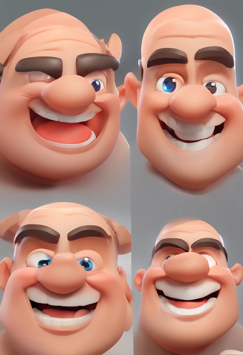 Smiling Man Illustration, sorriso insano, Homem de pele marrom com um sorriso gigante, happily smiling at the camera, sorriso atrevido, he's smiling, sorriso muito grande, Macho sorridente, foto de perfil headshot, rindo sorriso enorme, desenhando no estilo de Arte 3D, c4d, fundo de cor branco puro, estilo disney, estilo pixar render ilustracao Super Detalhe, 8k