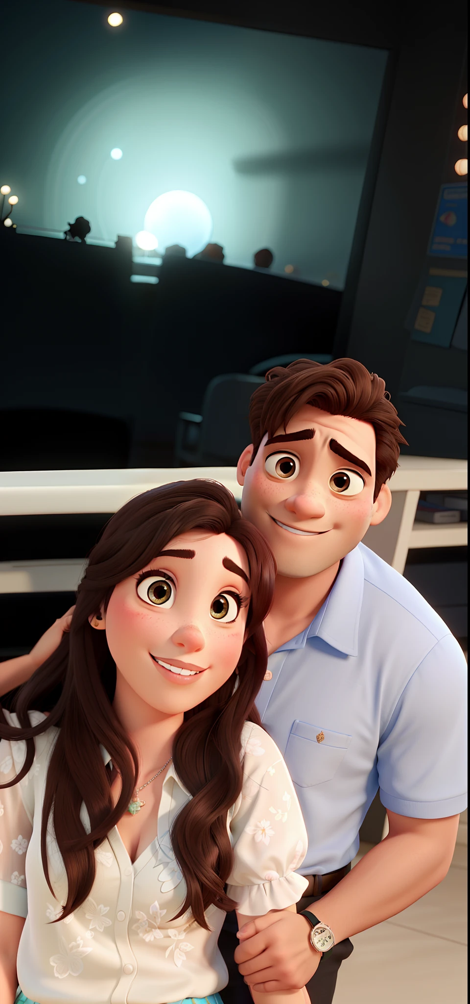 romantic couple, igual aos filmes Disney Pixar