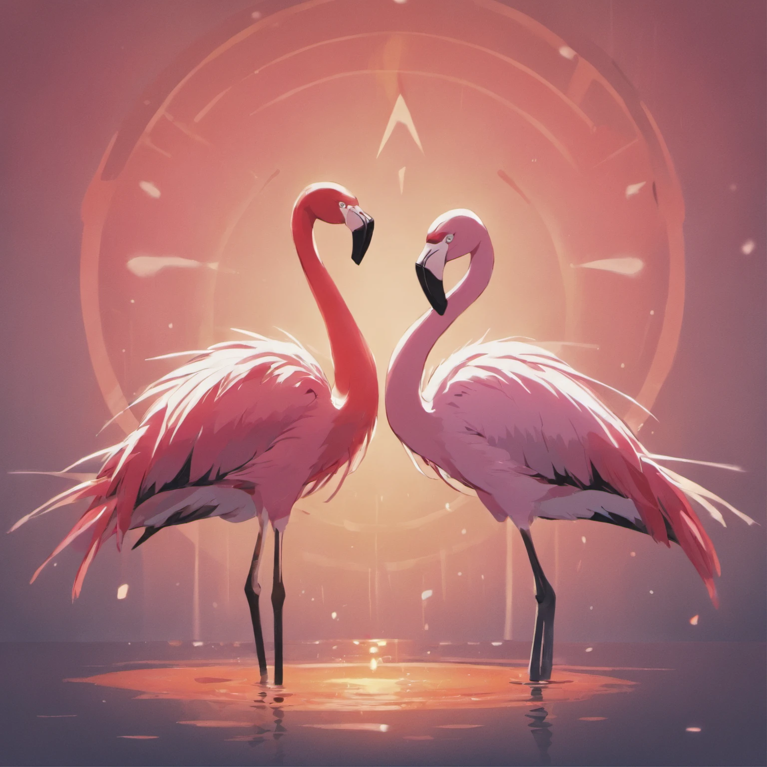 Flamingo logo 2D, Minimalist, vectorial