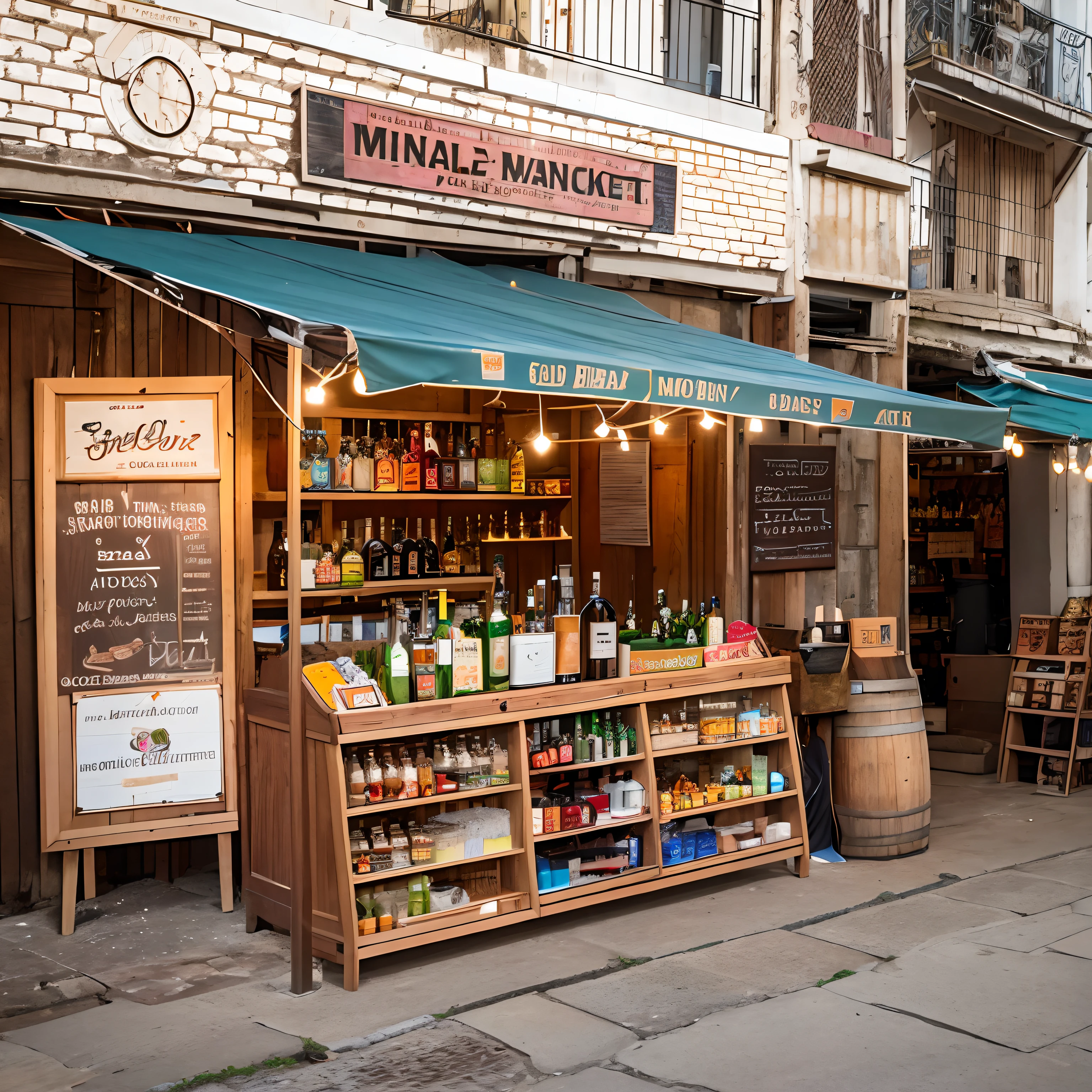 Municipal market, stall, cachaça, beverages, oak barrel