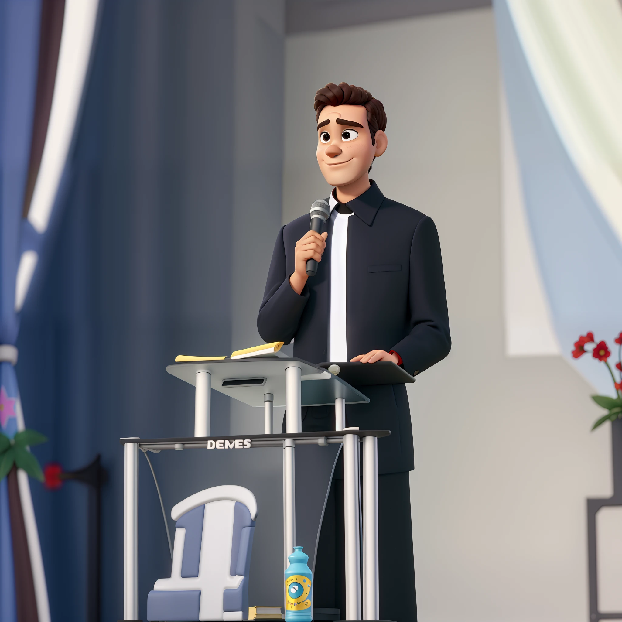 Pregador da assembleia de Deus no estilo Disney Pixar, alta qualidade, melhor qualidade
