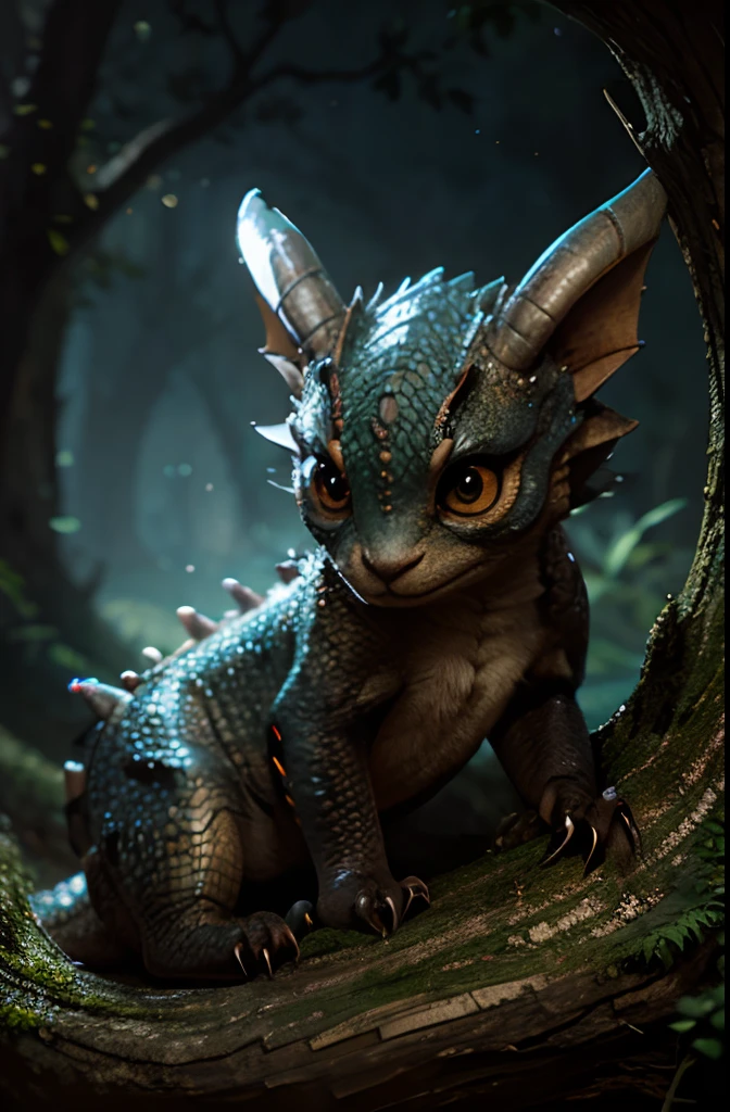 Super Cute Adorable Dragon With Big Eyes, as lol, cute detailed digital art, Beautiful digital painting, Cute little dragon, Enchanting digital art
