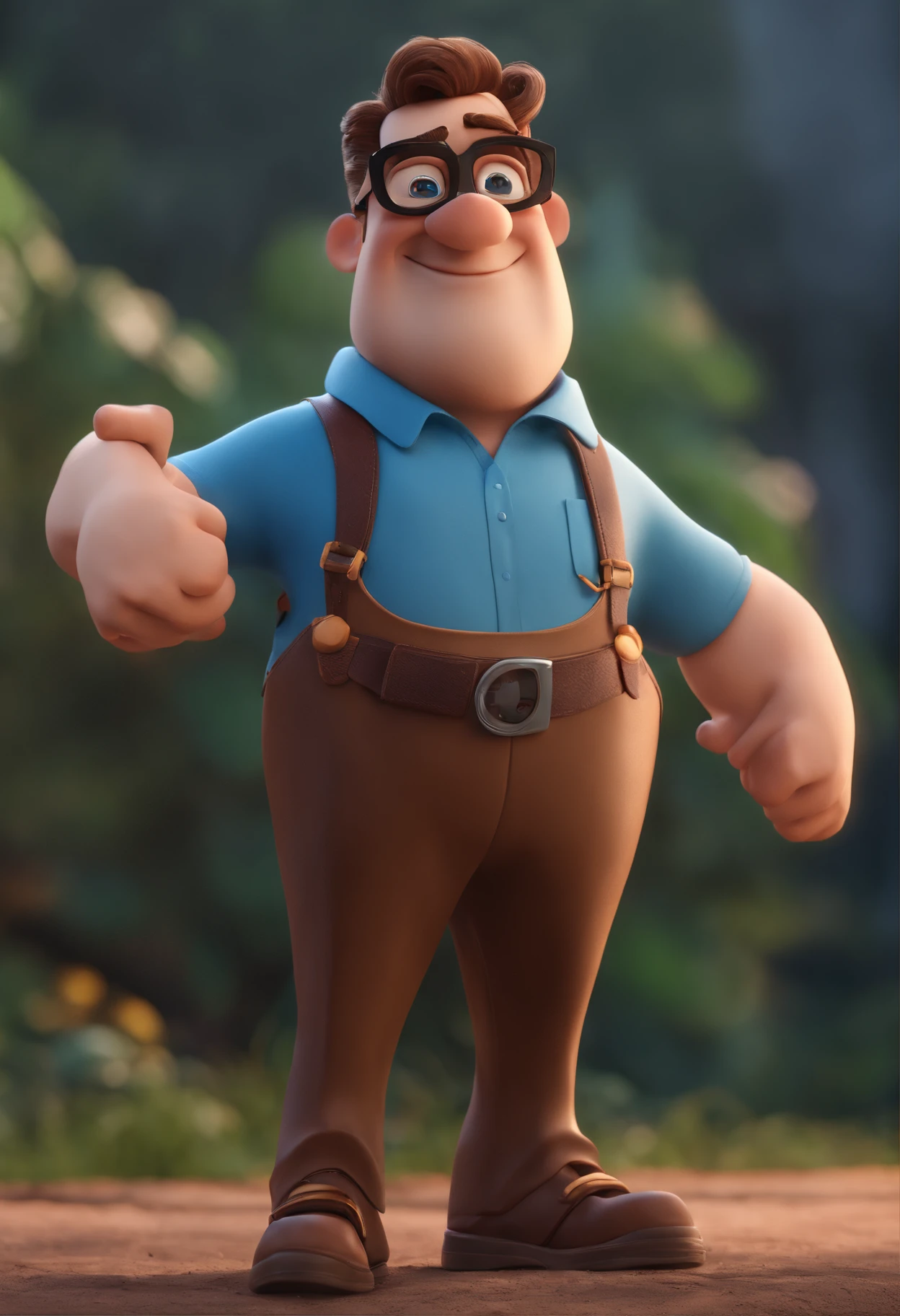 Cartoon character of a man with black glasses and a blue shirt, animation character, Caractere estilizado, animation style rendering, 3D estilizado, Arnold Maya render, 3 d render stylized, toon render keyshot, Personagem 3D, Personagem 3D, 3d rendering stylized, 3 d character render, personagem de desenho animado, Personagem de close up, Pose de personagem, (Estilo Pixar) (master part:1.2) (Bokeh) (best quality) (pele detalhada) (textura detalhada) (8k) (argila) (Cinematic lighting) (foco nítido