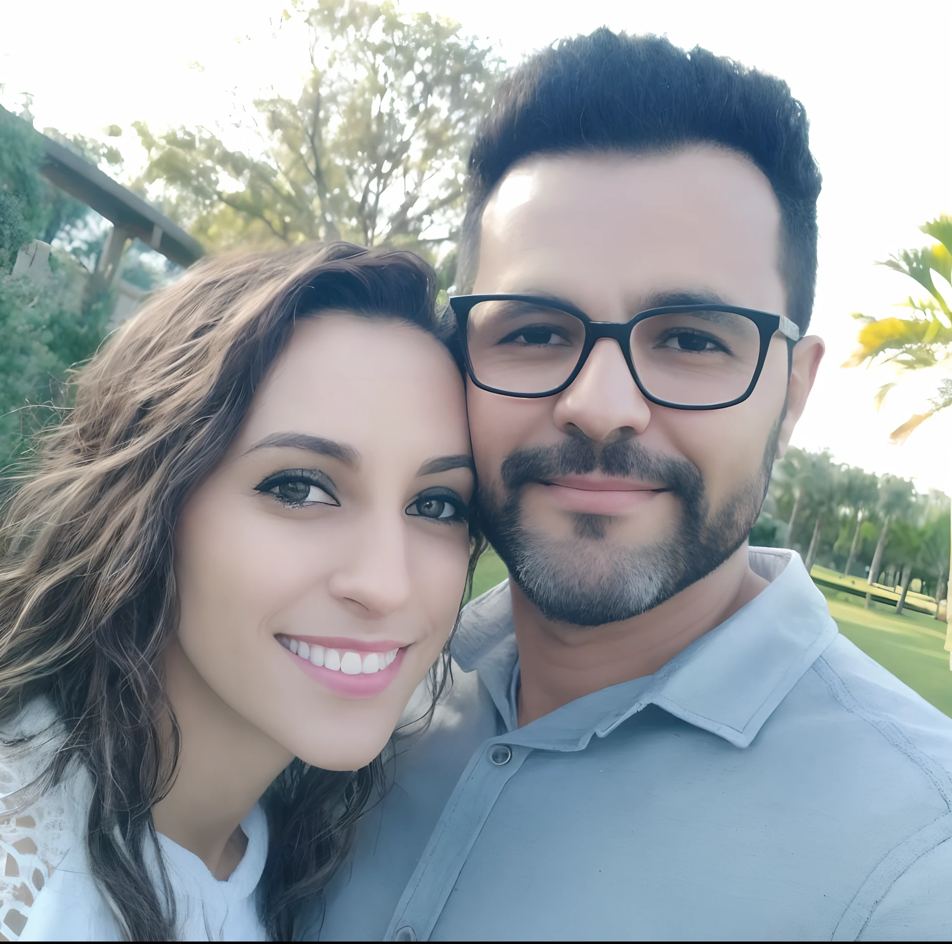arafed man and woman posing for a selfie in a park, by Nándor Katona, profile image, couple, david rios ferreira, andrea rocha, by Felipe Seade, by Willian Murai, happy couple, camilo gc, by Luis Miranda, edu souza, gui guimaraes, by Julius as if