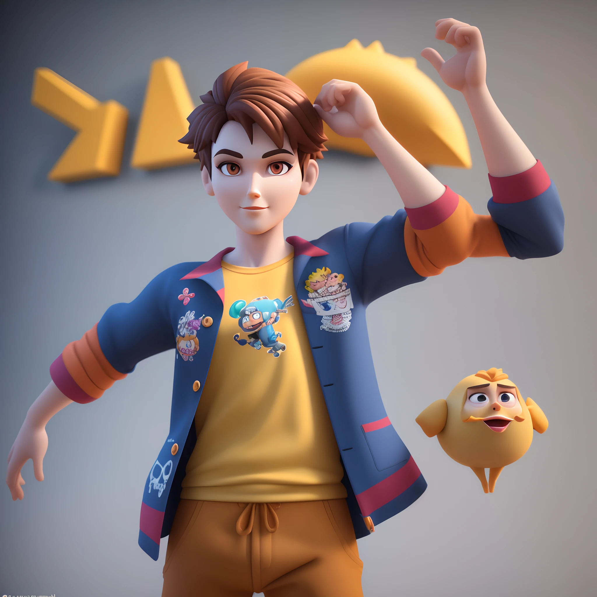 personagem dos desenhos animados de um homem assinando contrato, com olhos castanhos e uma camisa branca, animation character, Caractere estilizado, animation style rendering, 3D estilizado, Cavanhaque no queixo render, 3 d render stylized, toon render keyshot, Personagem 3D, Personagem 3D, 3d rendering stylized, 3 d character render, personagem de desenho animado, Personagem de close up, Pose de personagem, (Estilo Pixar) (master part:1.2) (Bokeh) (melhor qualidade) (pele detalhada) (foco nítido