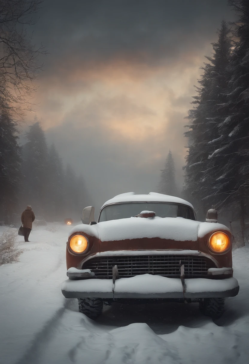 michal karcz, vintage, snow scenes, urban industrialism, eve ventrue