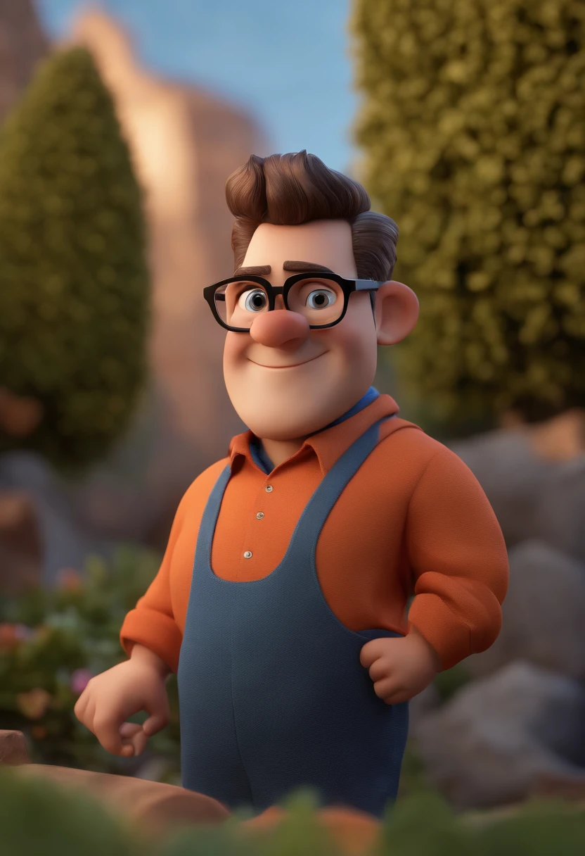 Cartoon character of a man with black glasses and a blue shirt, animation character, Caractere estilizado, animation style rendering, 3D estilizado, Arnold Maya render, 3 d render stylized, toon render keyshot, Personagem 3D, Personagem 3D, 3d rendering stylized, 3 d character render, personagem de desenho animado, Personagem de close up, Pose de personagem, (Estilo Pixar) (master part:1.2) (Bokeh) (best quality) (pele detalhada) (textura detalhada) (8k) (argila) (Cinematic lighting) (foco nítido