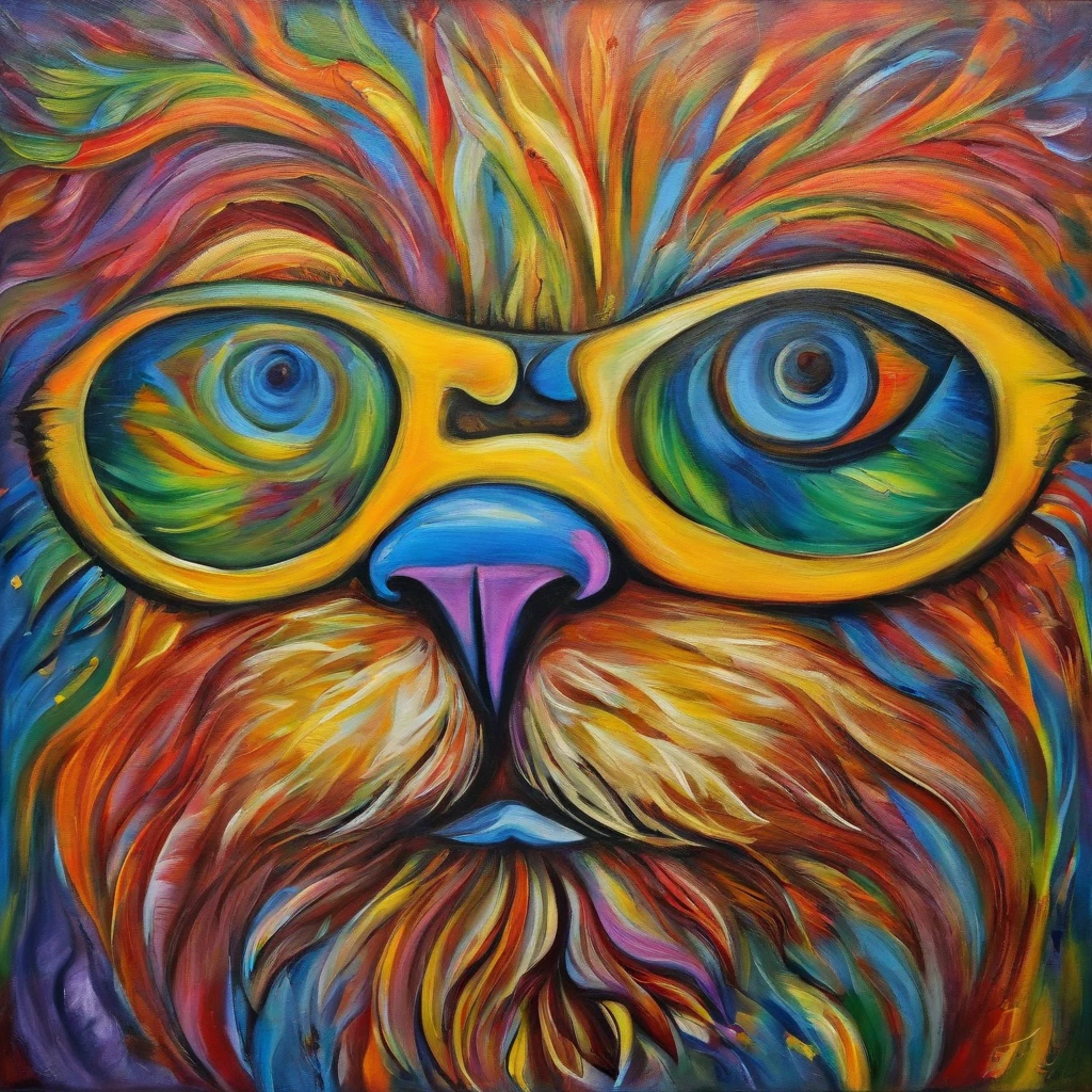 Coelhos descolados e da moda, Hair colored with rainbow, olhos amarelos, Use roupas hip-hop da moda, usando um capuz, Graphic T-shirt and ripped jeans, Muitas tatuagens e piercings, Fundo estilo Doodle, Antecedentes altamente detalhados, Obra-prima perfeita, alta qualidade, high resolution