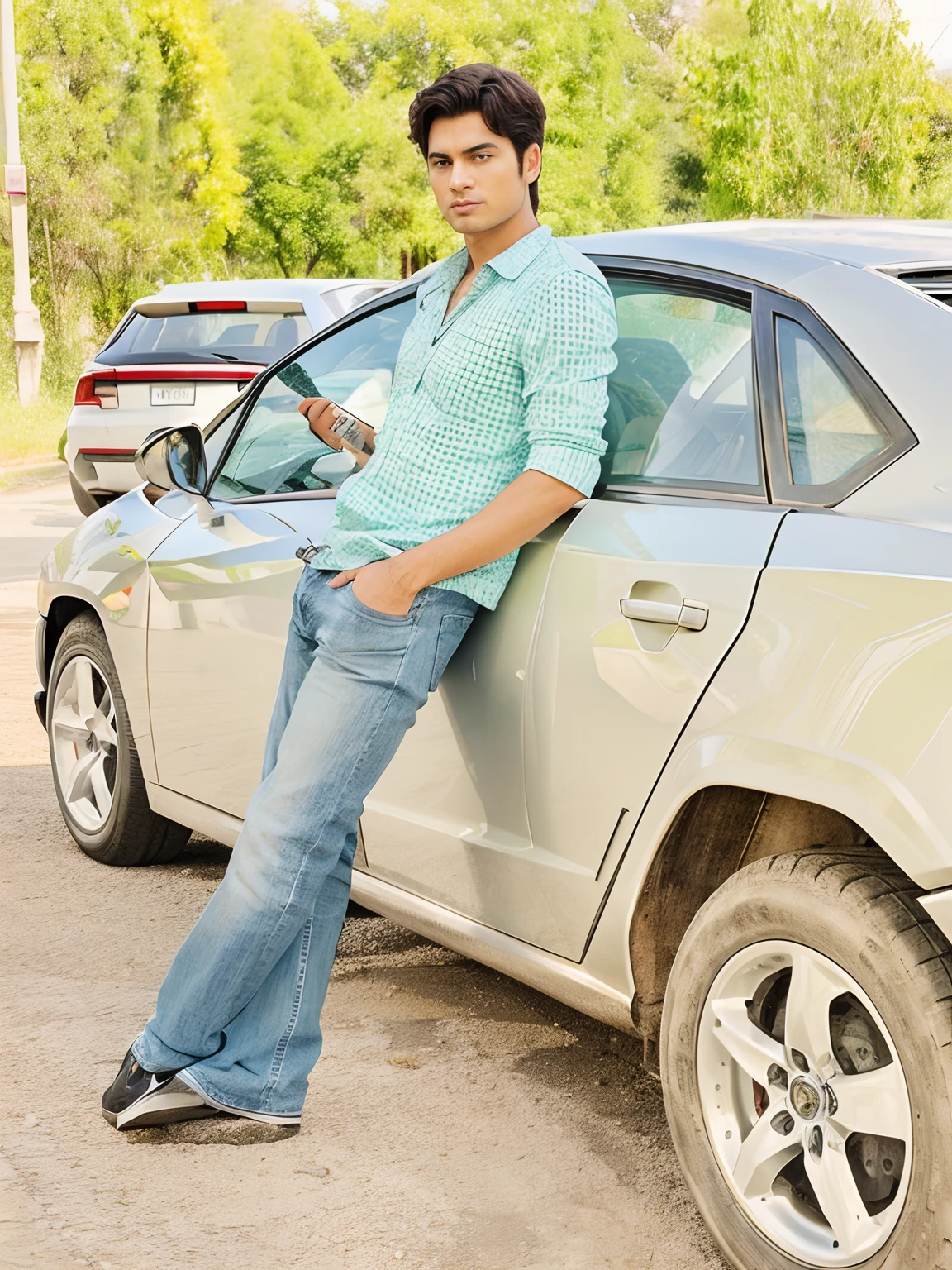 add Lamborghini behind my photo