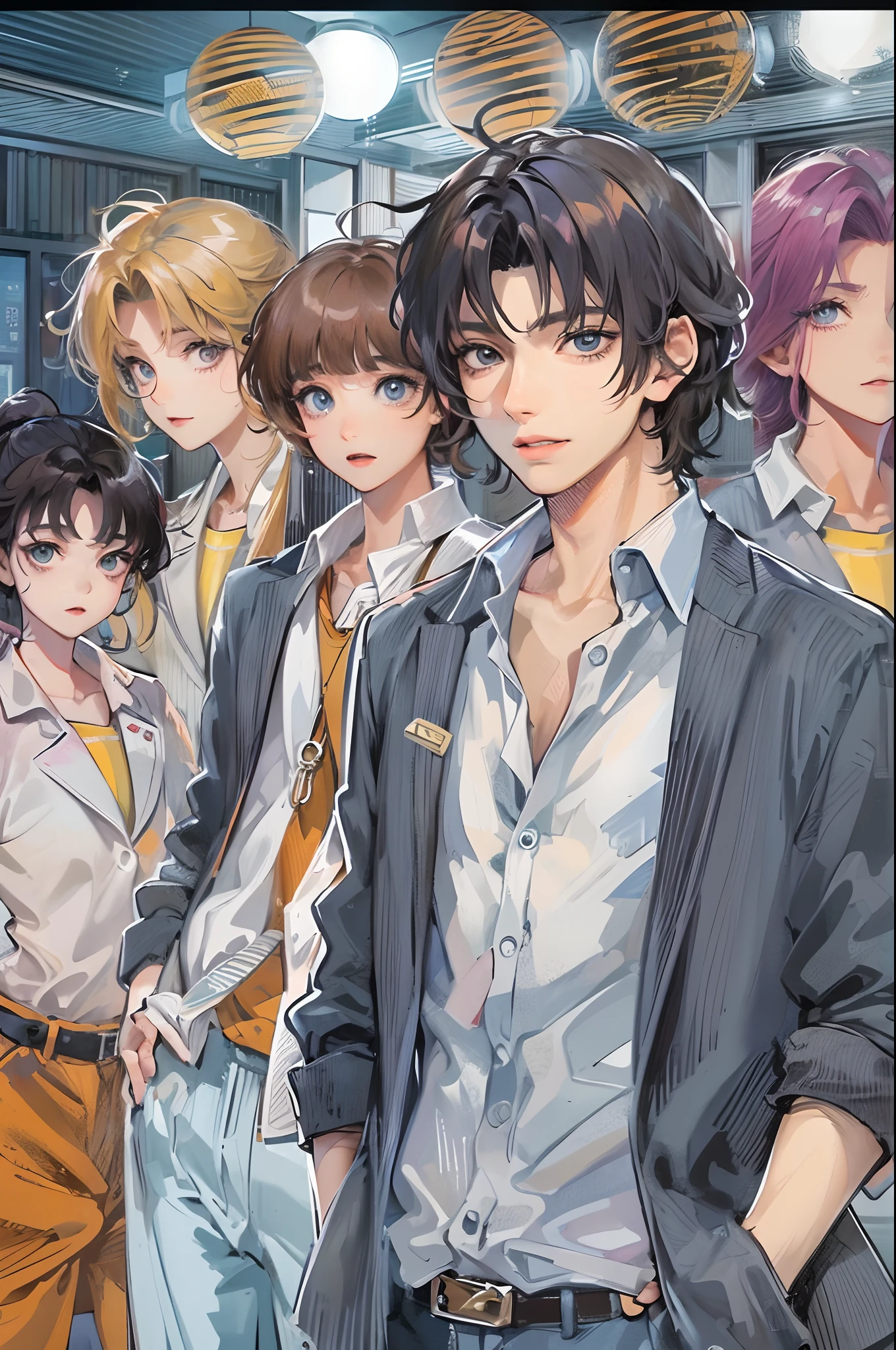 Absurdres masterpiece HDR high quality picture of a scenes from Hana yori dango anime, 1 character, character is with detailed face, simple hair design , happy face, different clothes , ((random hair style:1 )) , anime eyes, light skin , 

Different outfits from anime, detailed outfit, nice background, masterpiece scenery