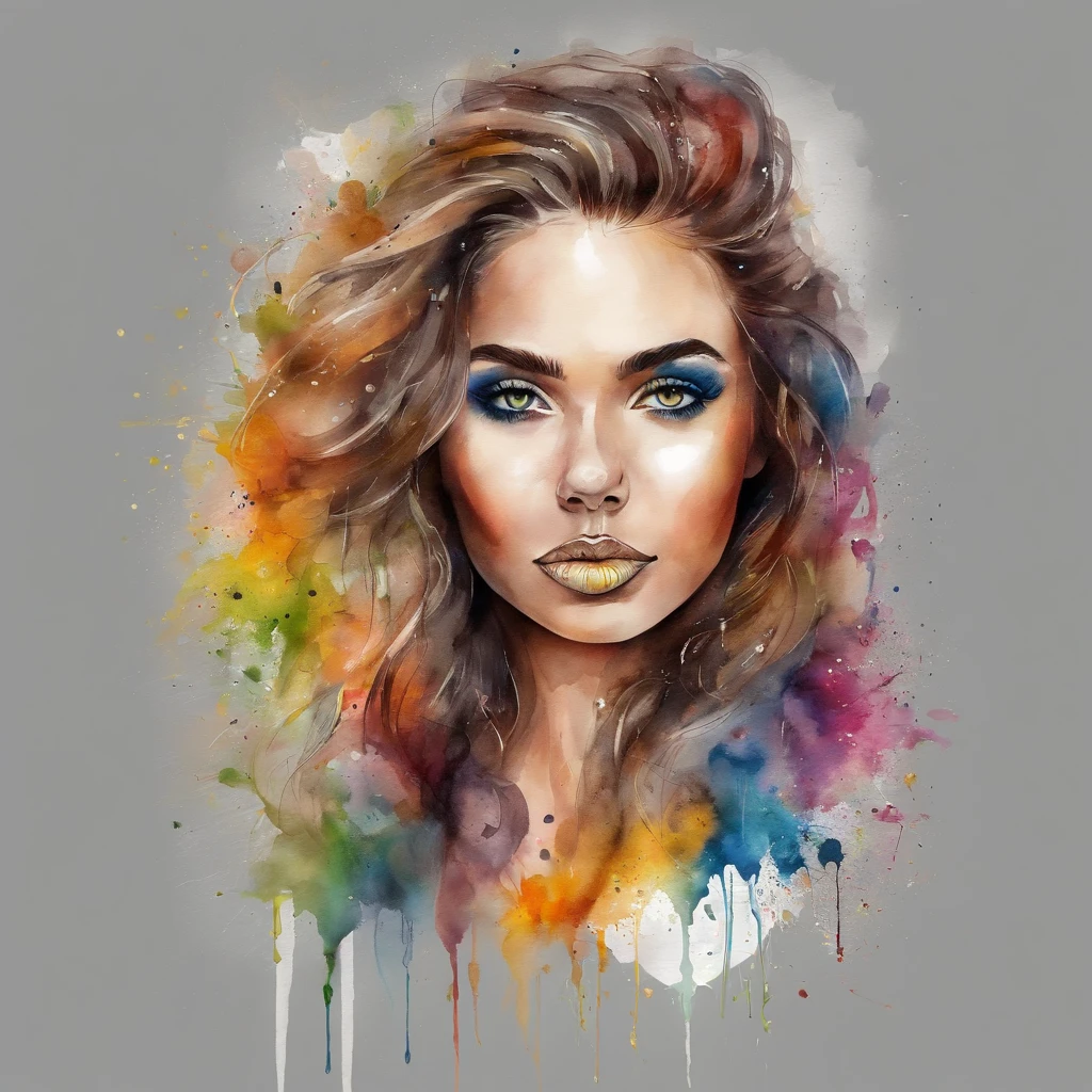 Coelhos descolados e da moda, Hair colored with rainbow, olhos amarelos, Use roupas hip-hop da moda, usando um capuz, Graphic T-shirt and ripped jeans, Muitas tatuagens e piercings, Fundo estilo Doodle, Antecedentes altamente detalhados, Obra-prima perfeita, alta qualidade, high resolution