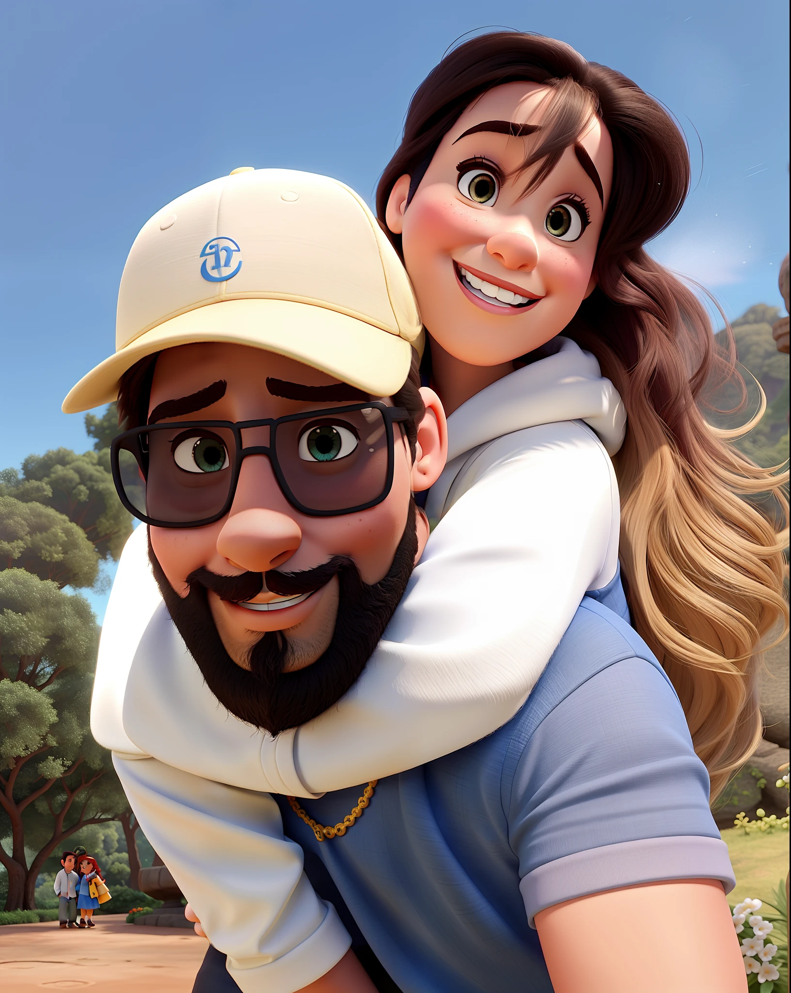 casal no estilo disney pixar, alta qualidade, melhor qualidade