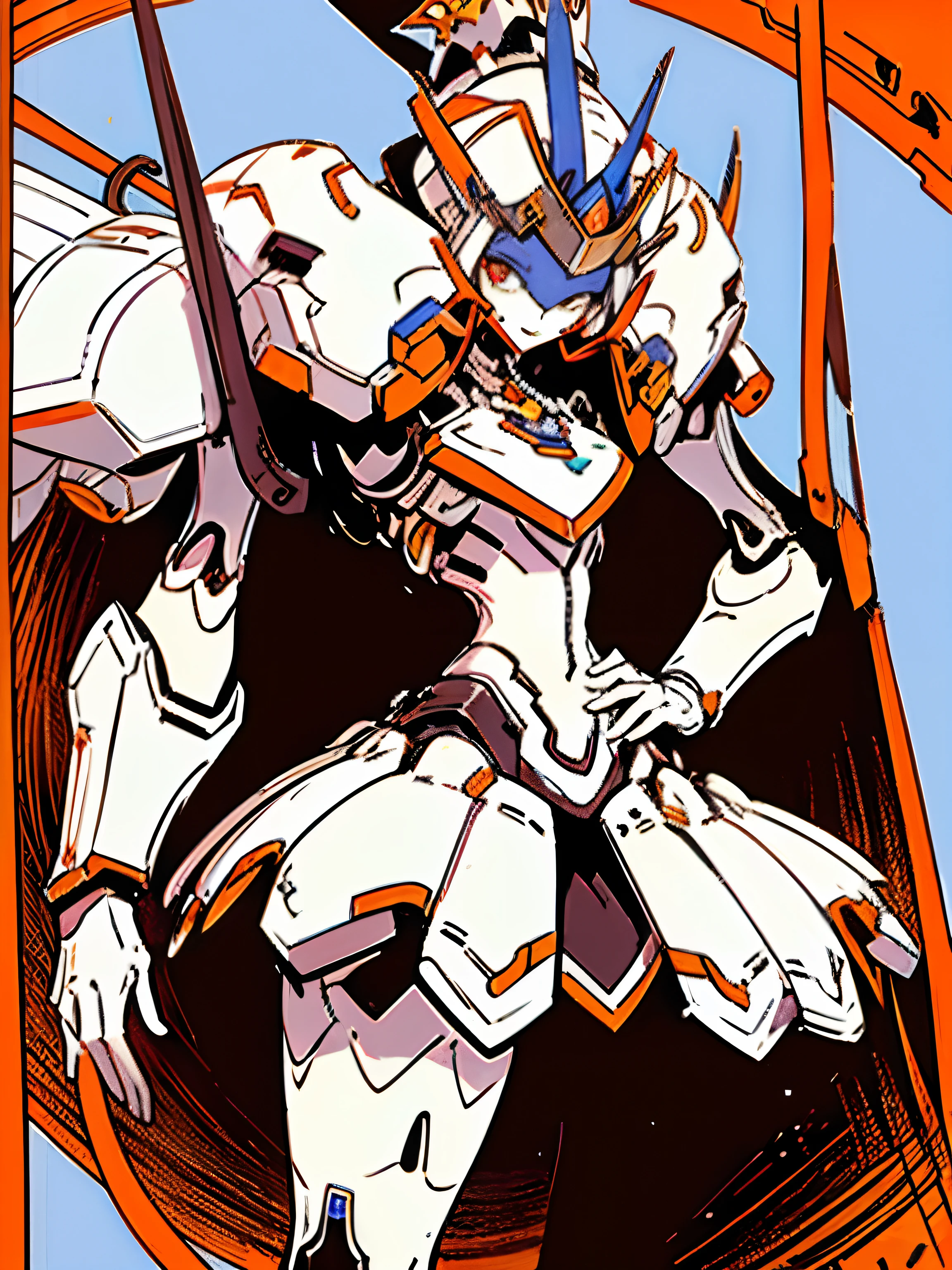 (tmasterpiece,top-quality,best qualityer,offcial art,Beauty and aesthetics:1.2),(1girll),warrior queen armor,Bejeweled Crown,White mech girl, Dear in Franks ,Tall,exquisite warframe fanart,, Biomechanical OPPAI