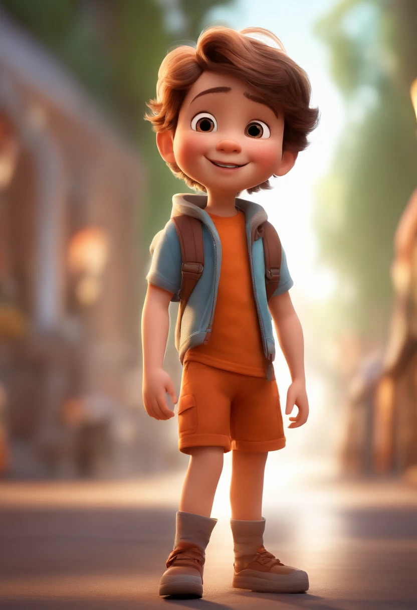 a happy cute ??? standing short hair, vestindo uma fantasia espacial, , fundo branco, barnet, tom, Estilo Pixar, ..3d, desenhos animados, rosto detalhado, asymmetrical 16k