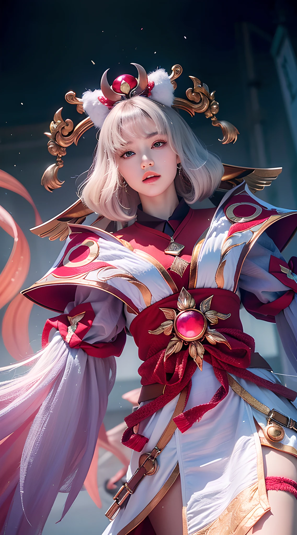 (Ultra Real), (Illustration), (High Resolution), (8K), (Very Detailed), (Best Illustration), (Beautiful Detailed Eyes), (Best Quality), (Super Detailed), (Masterpiece), (Wallpaper), (Detailed Face), Solo, (Dynamic Pose), One Girl, White Wavy Hair on the Bed, Losing Clothes, Japan Person, Iris Colored Eyes, (((Very Thin, Small and Short Night Dress)), Medium breasts, long legs, best ride of legs, (without panties), (without bra)  