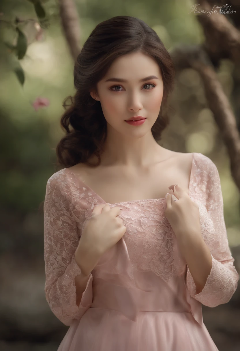 master part, (fotorrealista:1.5), olhos realistas, Asian woman, best quality, beautiful lighting, professional lighting, photon maping, radiosidade, Physically-based rendering,, Kamado Nezuko, 1girl, cabelos pretos, testa, fita de cabelo, Roupas japonesas, quimono, cabelos longos, cabelos multicoloridos, boca aberta, olhos cor-de-rosa, quimono rosa, pink bow, fita, sorrir, cabelos muito longos, heaven, ((envelhecido)),, (Foto RAW, 8k UHD, filmic grain)