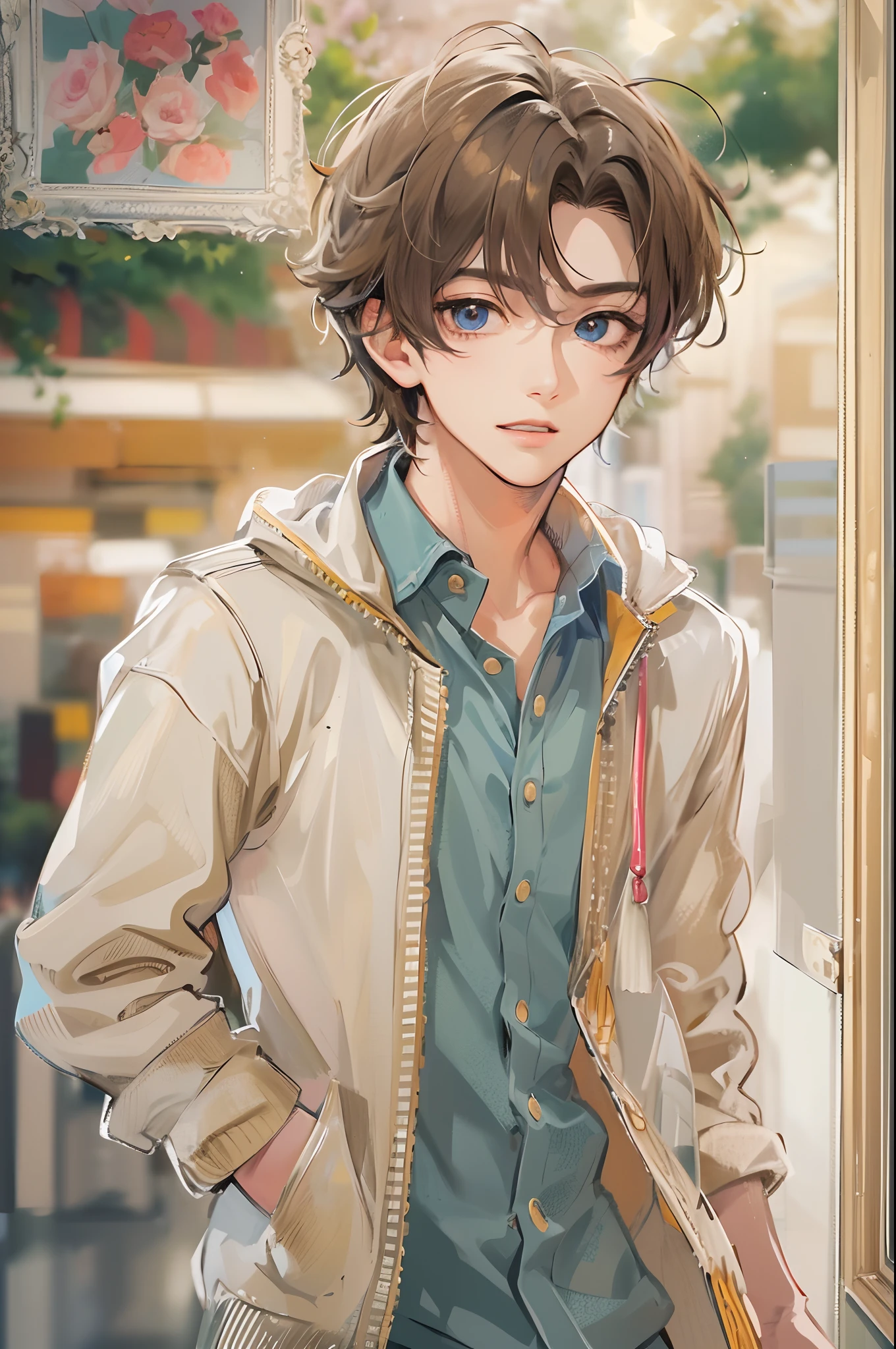 Absurdres masterpiece HDR high quality picture of a character from Hana yori dango anime, 1 boy , character is with detailed face, simple hair design , happy face, different clothes , ((short hair style:1 )) , anime eyes, light skin ,
Wearing random outfit from anime, detailed outfit, nice background, masterpiece scenery