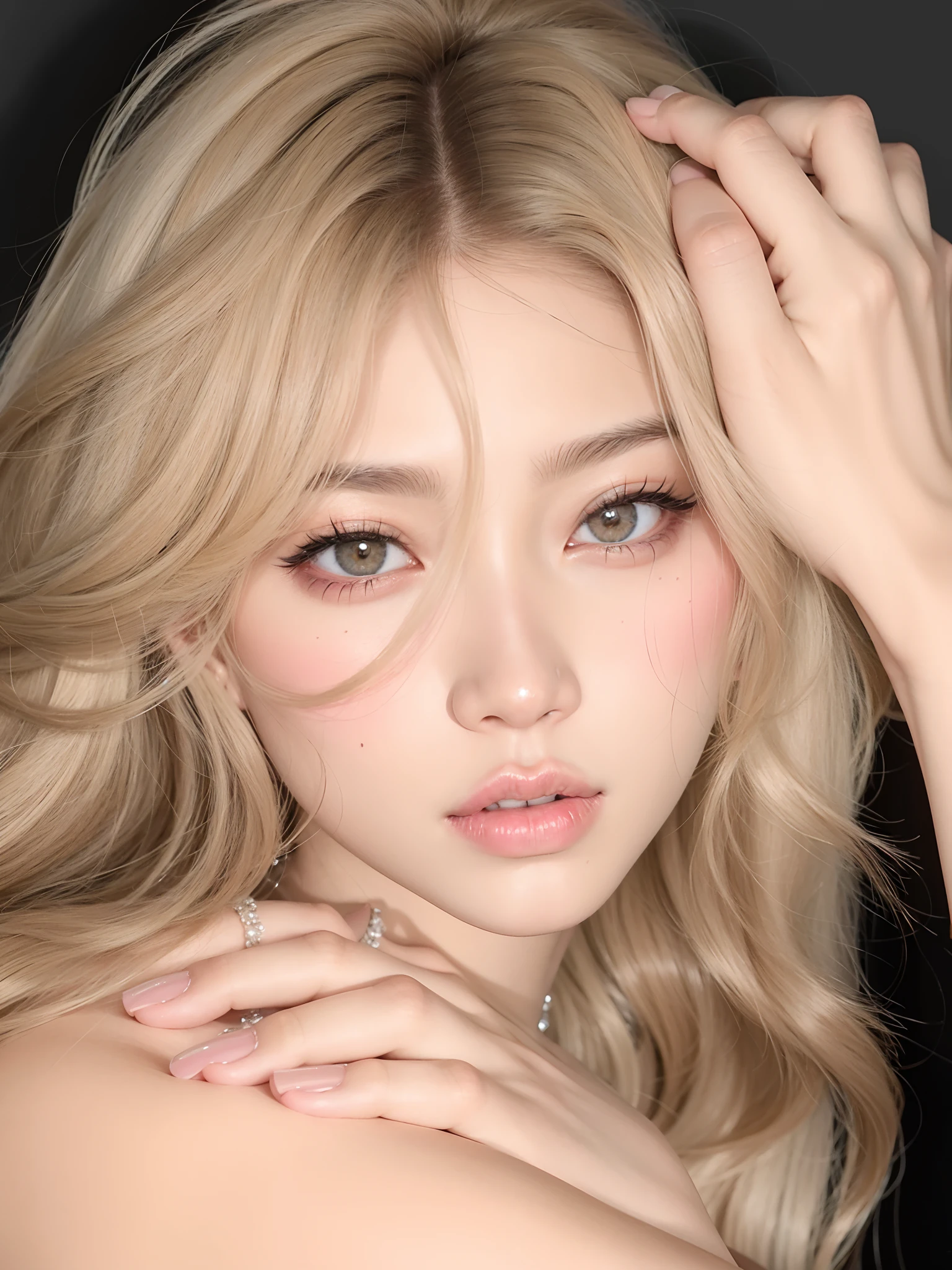 mulher araffed com longos cabelos loiros e um anel de diamante, Retrato de Jossi de Blackpink, Parque Roseanne do Blackpink, maquiagem sul-coreana popular, cabelos loiros e olhos grandes, maquiagem coreana popular, longos cabelos loiros e olhos grandes, Ulzzang, Lalisa Manobal, Lalisa Manoban do Blackpink, longos cabelos loiros e olhos grandes