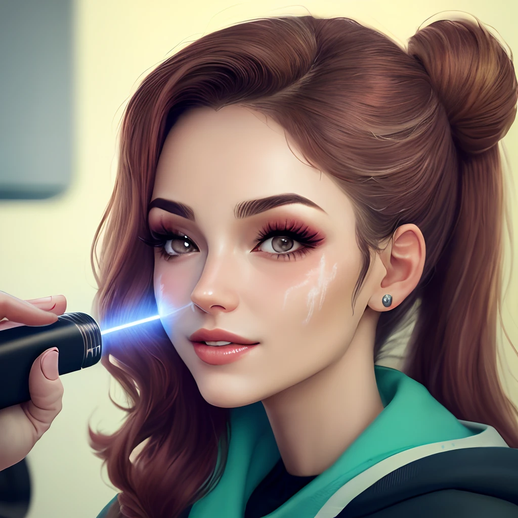 Mulher fazendo depilacao a laser bem linda