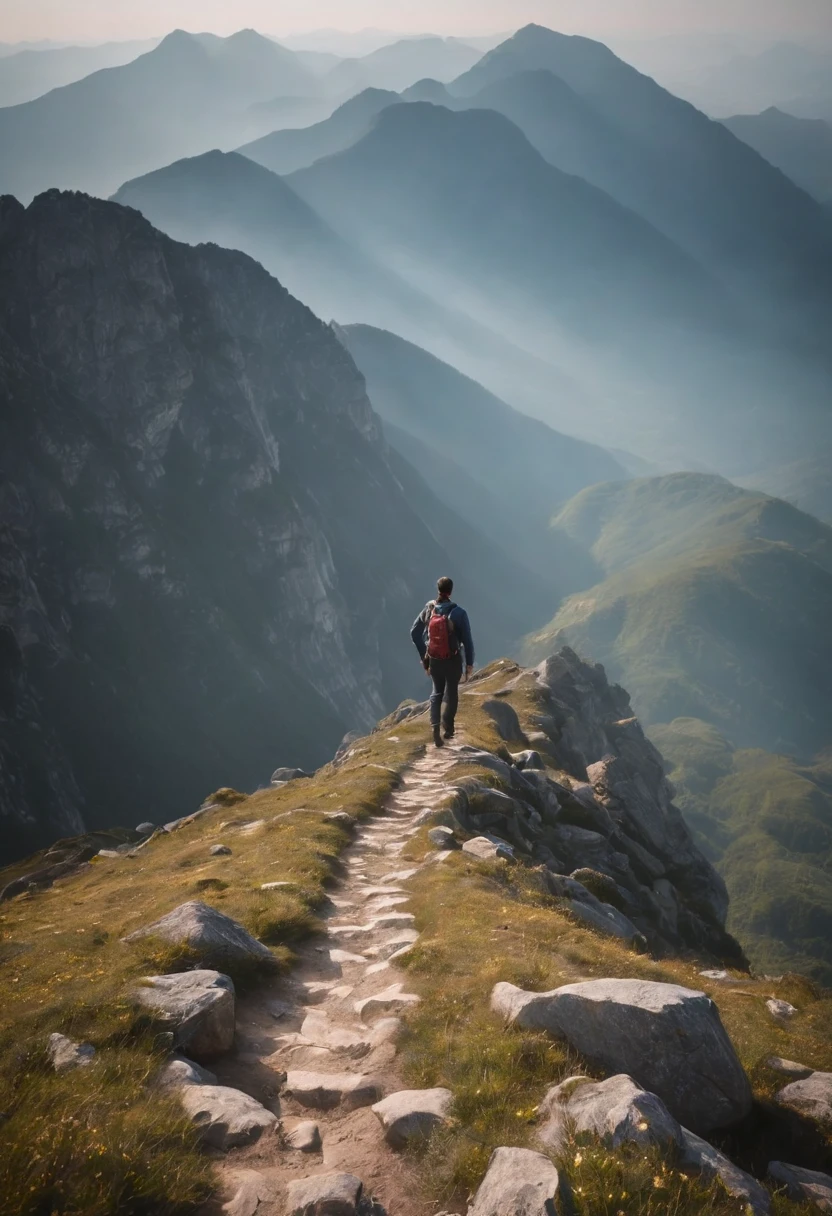 Top of the mountains、Reaching the summit、beautful view、 amazing composition, Climb to the top、You can see the top、Arrive at the summit、Summit of Mt、Reaching、