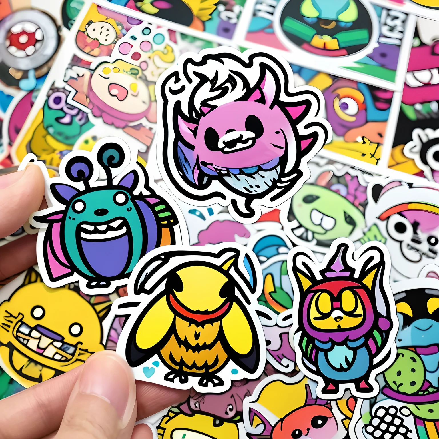 a sticker、Graphics that make you want to make it into a t-shirt、sticker design、Stickers only、Unknown creatures、pop music、colourfull