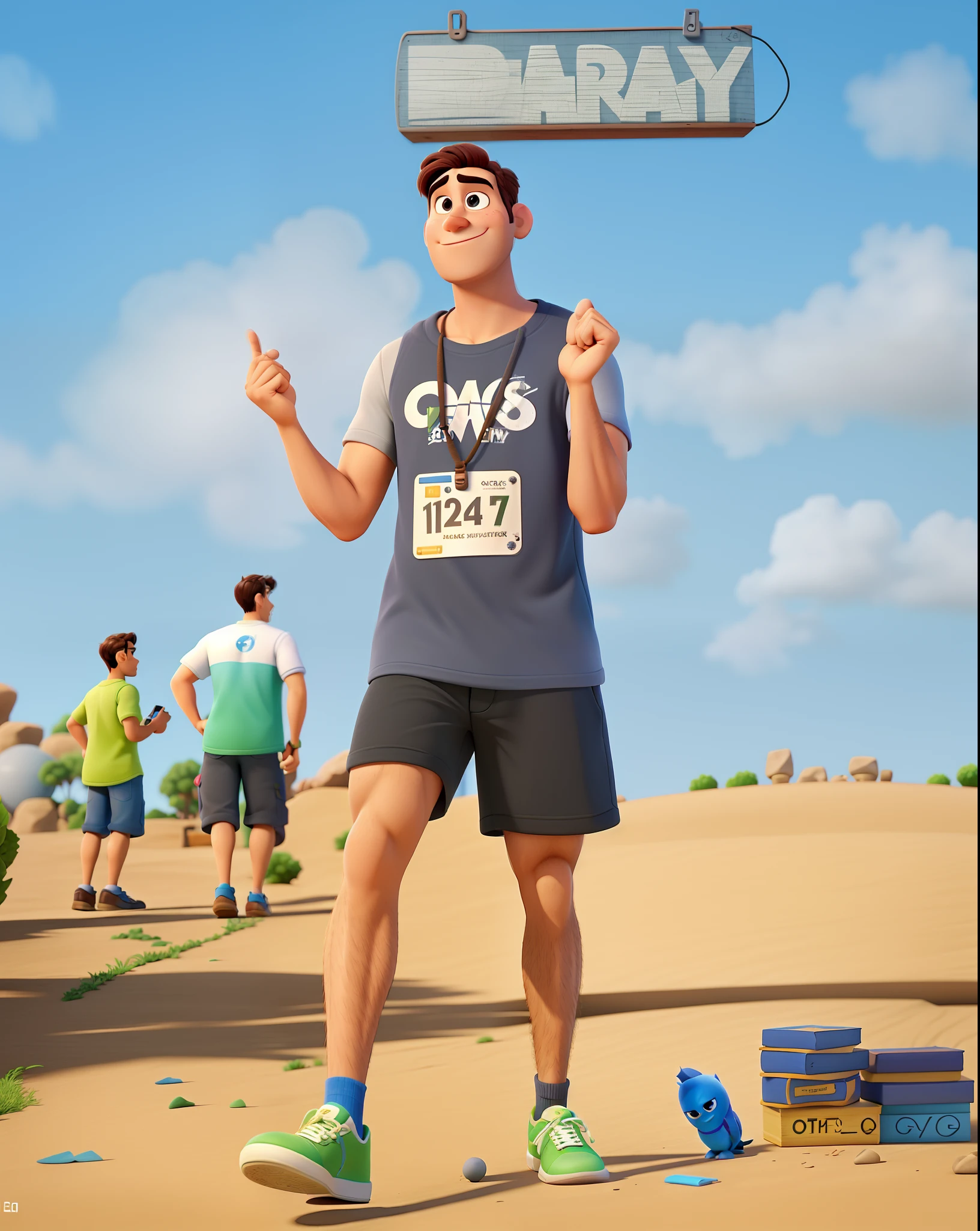 Um homem estilo Disney Pixar, alta qualidade melhor qualidade