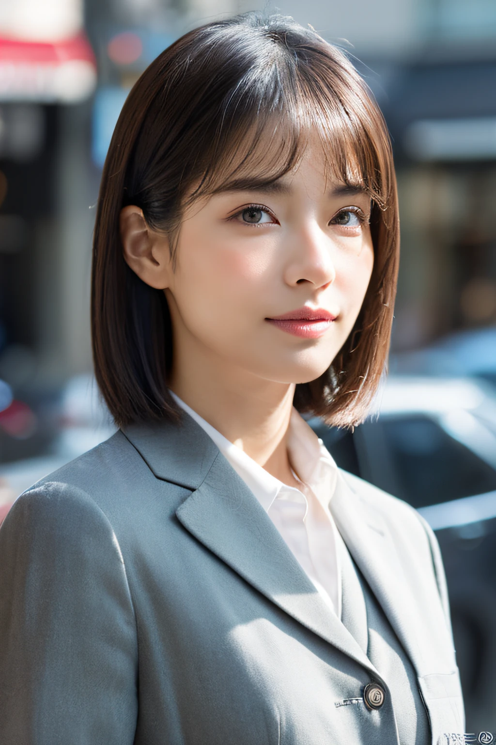 Wearing a suit Strong-willed office lady Japan woman in her early 30s Female boss of the company Narrow eyes A dark-haired Cut Bob cafes coffee Lunette de soleil Beautie Beautuful Women shinny skin best qualtiy、masterpiece、(Photorealsitic:1.4) (perfectly proportions)(photos realistic)(Best Quality) photographed in a Canon EOS R5, 50mm Lens, F/2.8, nffsw, (8K) (foco nítido) clothed、(Photo Real:1.4)、(hyper realisitic:1.4)、(realisitic:1.3)、 (Smoother lighting:1.05)、(Improved lighting quality in movies:0.9)、32K、 girl with、Realistic lighting、back lighting、Facial light、raytrace、(Brightening light:1.2)、(Increase quality:1.4)、 (Top quality real texture skins)、finely eye、finerly detailed face、glowy skin anatomically correct body form