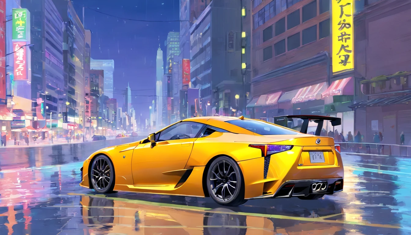 Lexus LFA, new york, pluie,