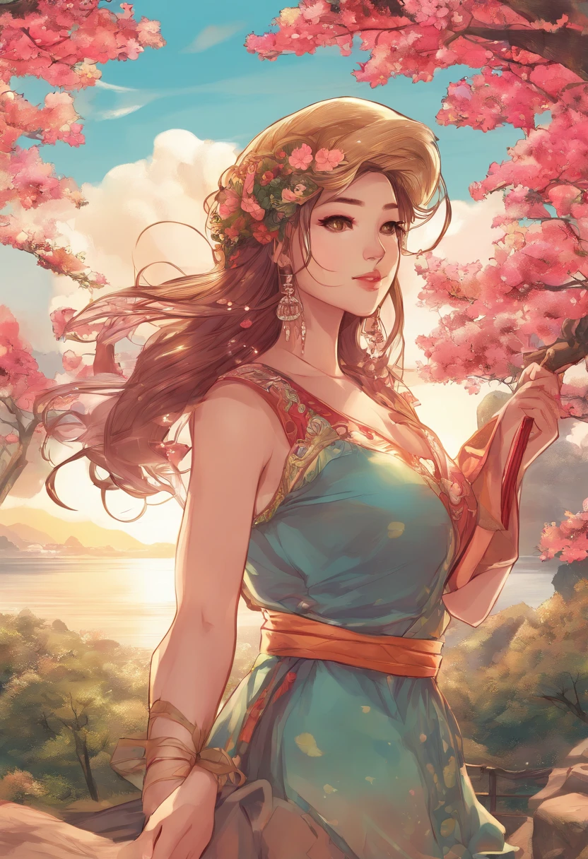 best quality, ultra high-resolution, (fotorrealista:1.4), 1girl, nu, peito pequeno,??????? cor-de-rosa, gargantilha preta, sorrir, bareshoulders, foco solo, Olhando para o Viewer,pele clara,Sunset,cherry tree,photon maping, Physically-based rendering, Foto RAW, Antecedentes altamente detalhados,Kpop idol,profundidade de campo,Torii,Cereja,ornamento de cabelo,Rosto detalhado,pele brilhante,Jogo CG,corpo inteiro,