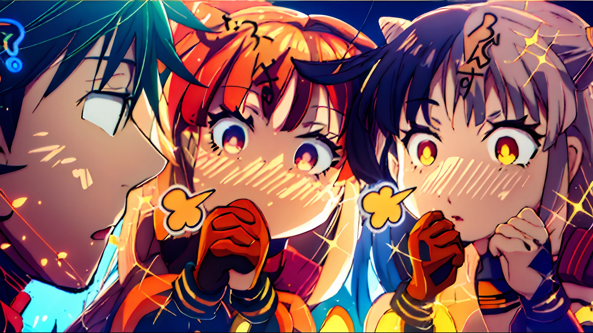 Anime characters are looking at each other while they're talking, Full HD, artistic work