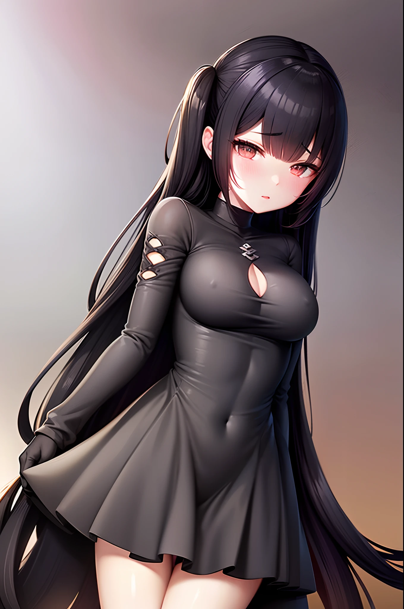 Anime - style images of women with long black hair and black outfits, Fine details. girls' frontline, azur lane style, from girls frontline, Mystery Girl, from arknights, noire, girls frontline cg, Trending on CGSTATION, from the azur lane videogame,, characters from azur lane　Princess　Mysterious　A sexy　Inciting a man　Do-up　Girl in a nice dress　doress　White eyes　White-eyed　Face Close-up　Muchimuchi thighs　Lori　childish　Demagoguery　dildo　masturbation　Masturbation　masturbation　Looks good　Healthy　Female genitals　Nipple erection　Protrusion on the chest　teats　　hime　tiarra　Princess　princess