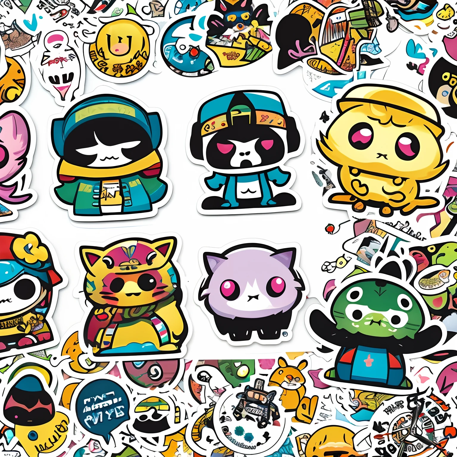 a sticker、Graphics that make you want to make it into a t-shirt、sticker design、Stickers only、Unknown creatures、pop music、colourfull、Cute、cool、Background: Plain white