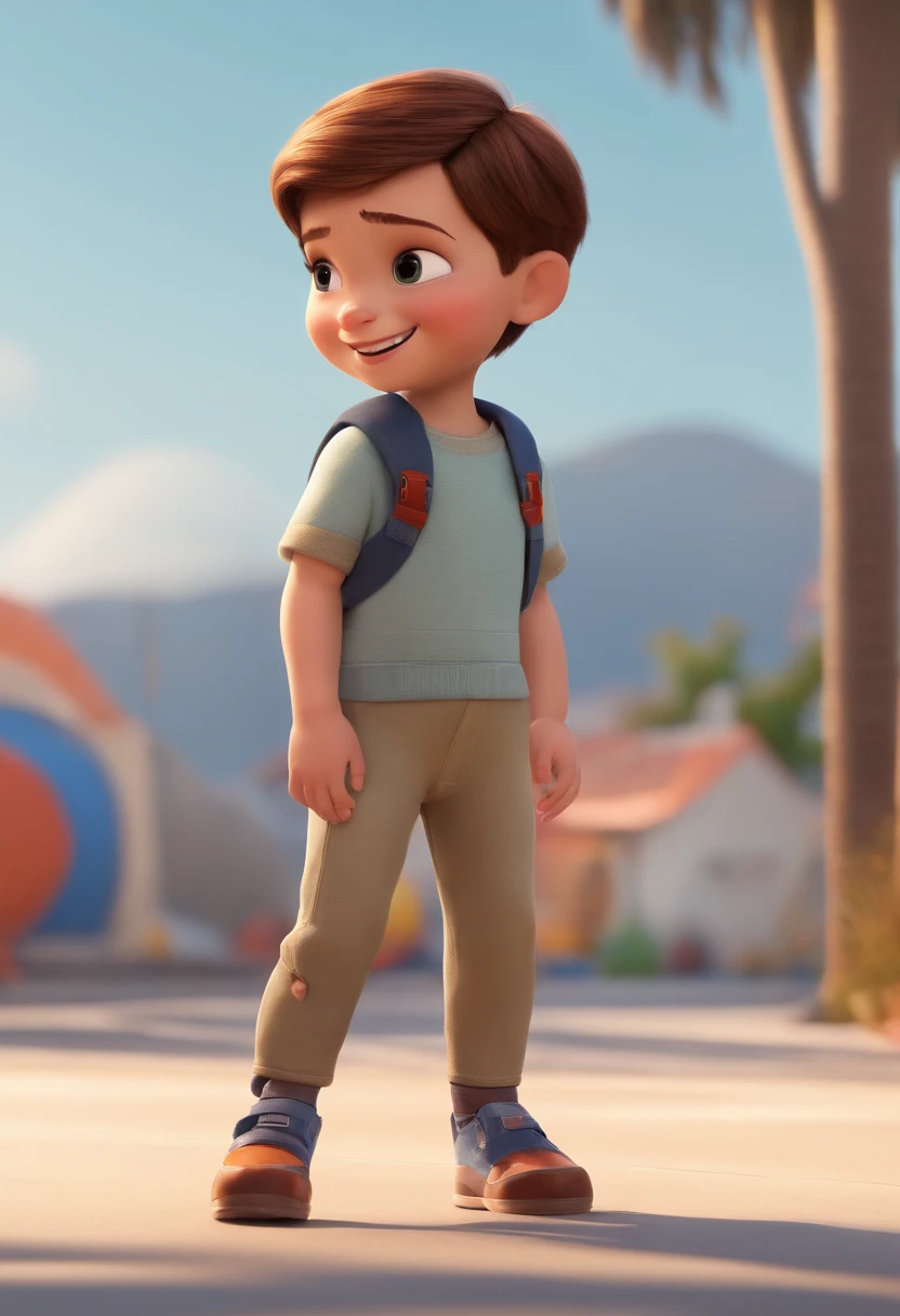 a happy cute ??? standing short hair, vestindo uma fantasia espacial, , fundo branco, barnet, toon, estilo pixar, 3d, desenhos animados, rosto detalhado, asymmetrical 16k