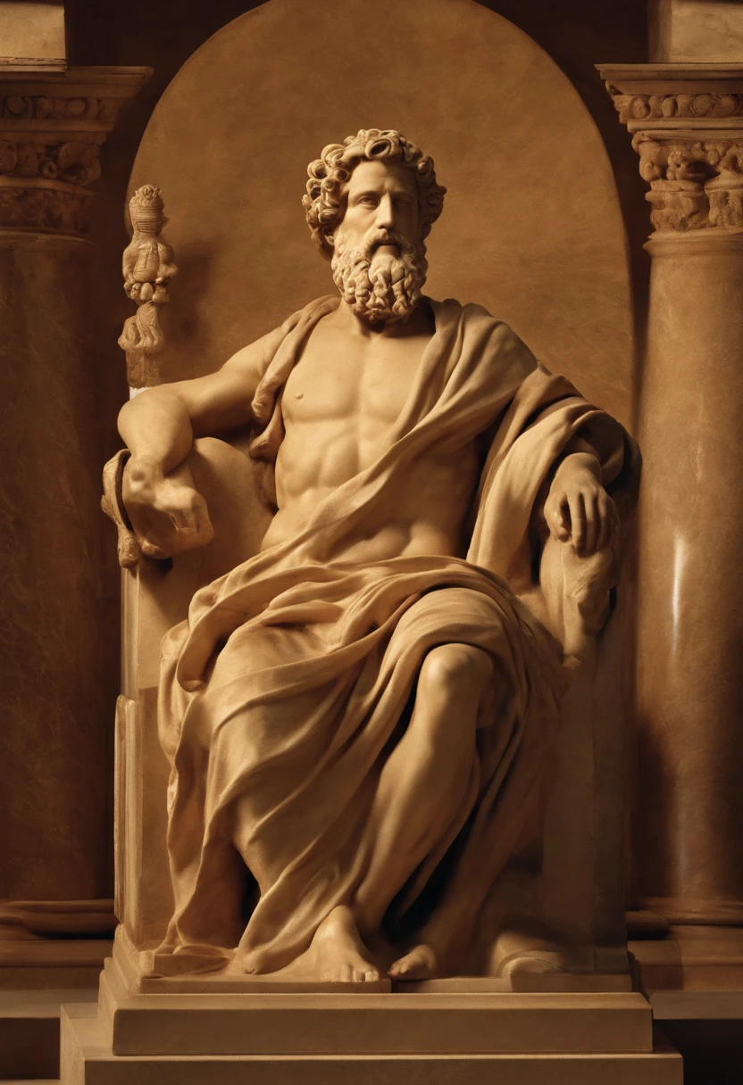 Quick montages of the famous Stoics—Marcus Aurelius, Epictetus, Seneca, Zeus