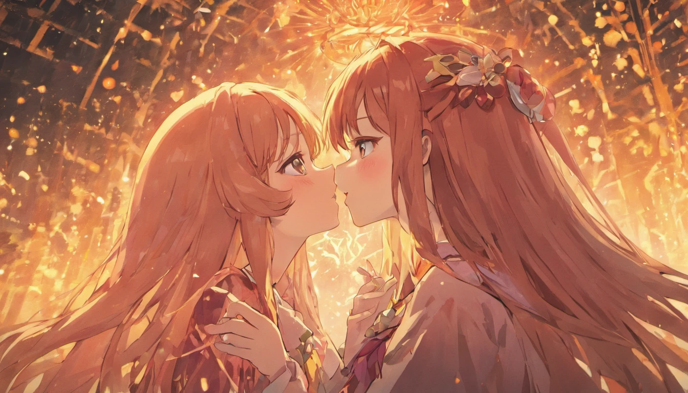 Two MILFs kissing each other and playing with their boobs