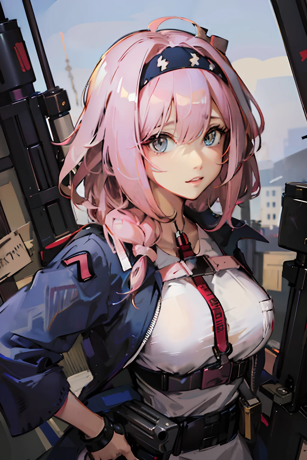 pitiable
bob
Pink hair
Upper body
military uniform
gun
Big Tits
anime