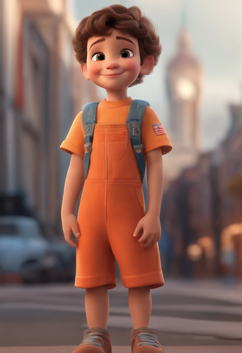 a happy cute ??? standing short hair, vestindo uma fantasia espacial, , fundo branco, barnet, toon, estilo pixar, 3d, desenhos animados, rosto detalhado, asymmetrical 16k