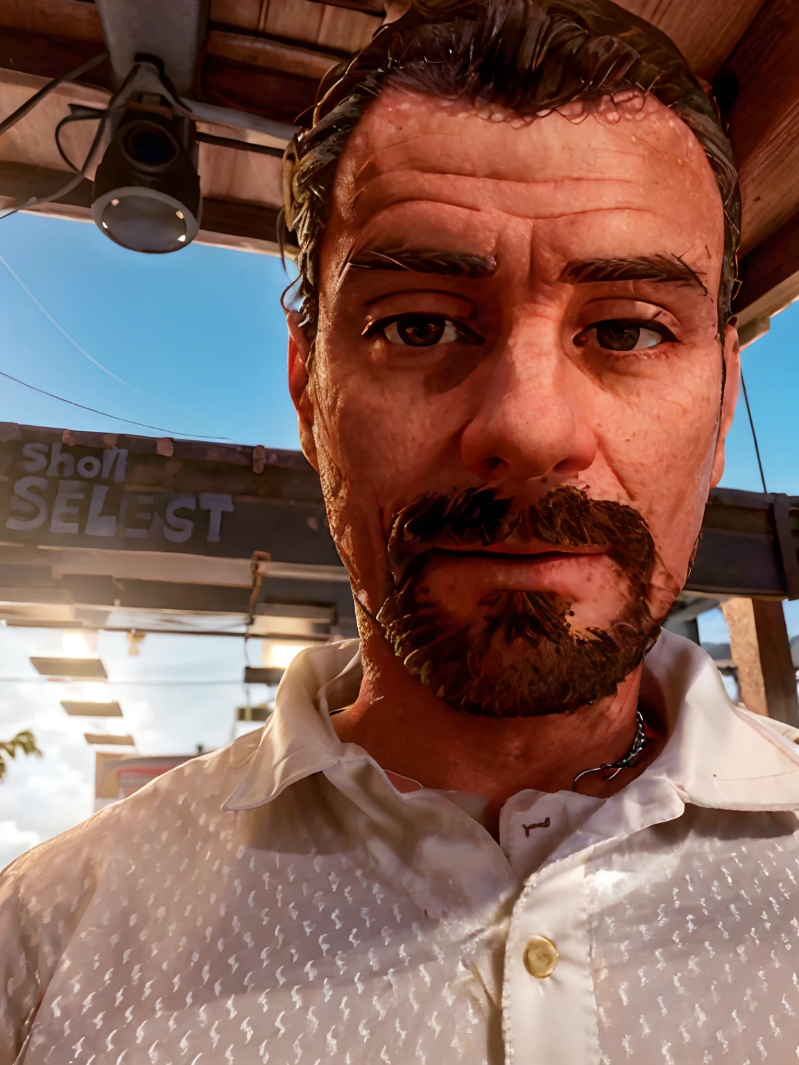 Homem com camisa cinza e gravata preta, rosto suado, Fotografia selfie 8k, selfie shot straight on angle, slight cloudy lighting, ligeiro restolho, selfie de um homem, ficou em um supermercado, foto selfie, restolho leve, com leve restolho, rosto perfeitamente iluminado, Foto de perfil, restolho curto, selfie ruim, Excellent lighting