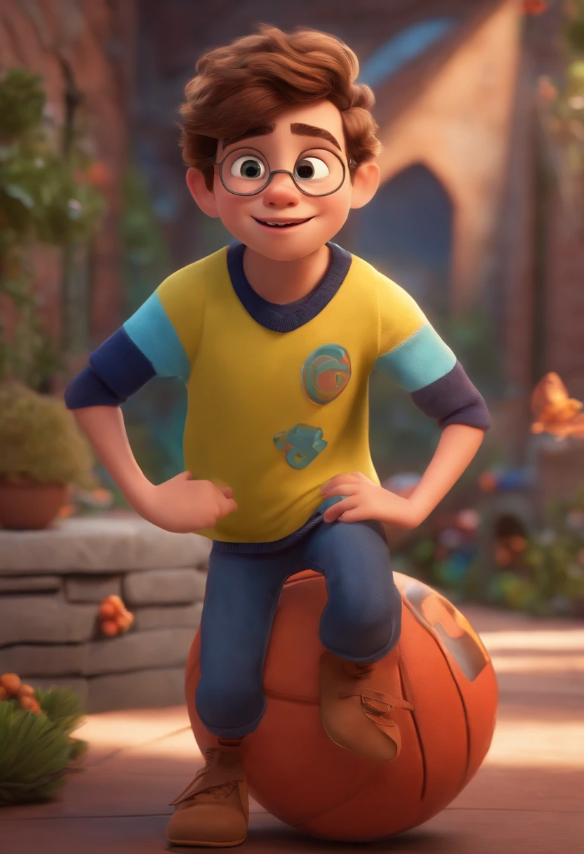 Image of a boy for a story in a YouTube video in Pixar format, He's the little allabester, He's the class leader, He's outgoing, Playful and gets up for a lot of things