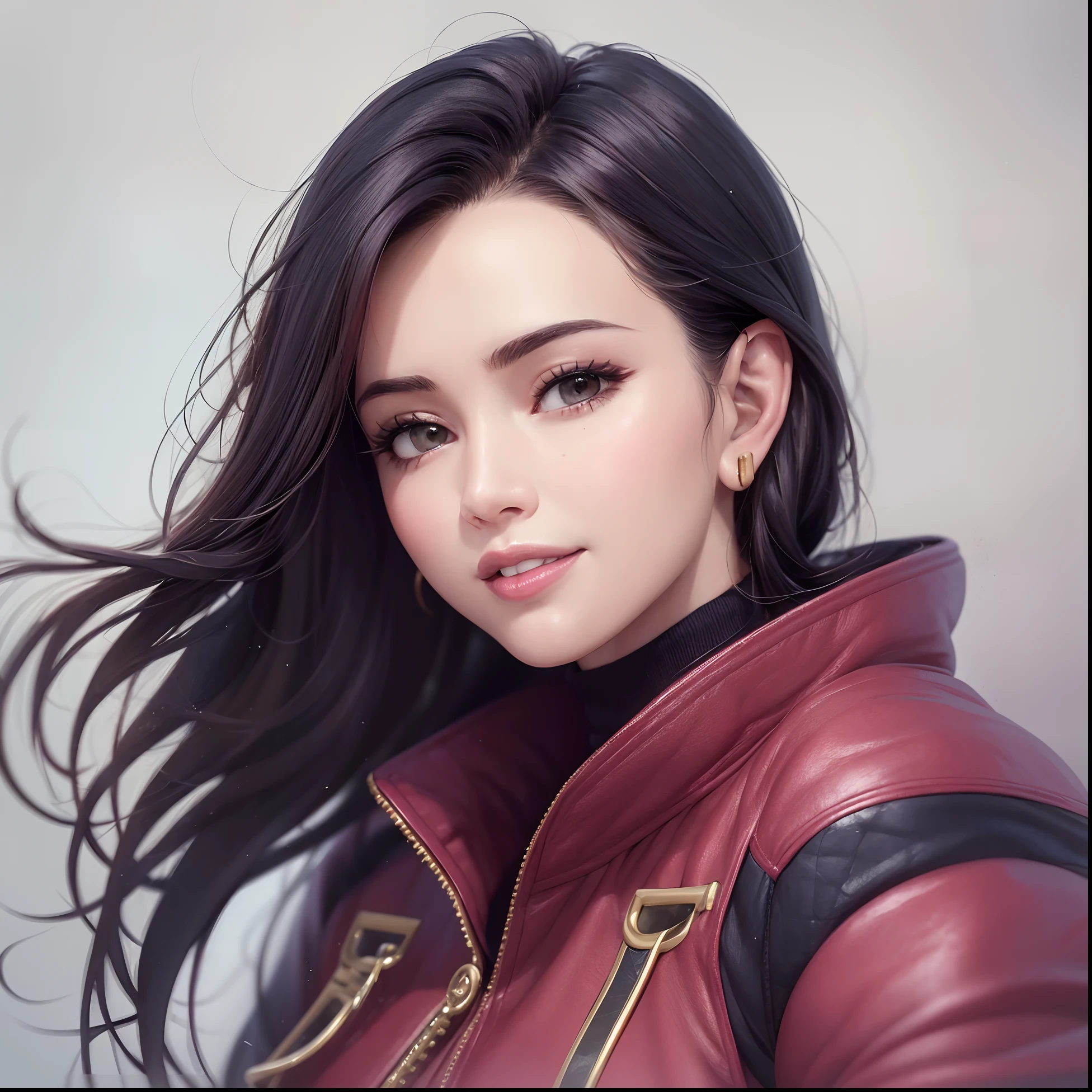 mulher modelo Disney Pixar, sorridente com cabelo preto longo e uma jaqueta azul, Alanis Guillen, Lorena Avarez, imagem de perfil, Mulher de 30 anos, 3 0 anos de idade mulher, fernanda suarez, lindo rosto latino, foto de perfil headshot, Estefania Villegas Burgos, foto de perfil profissional, Marischa Becker, close-up headshot, Karla Ortiz