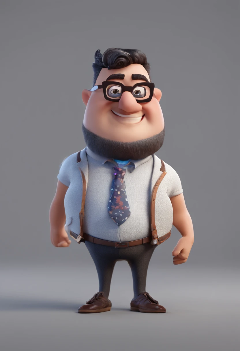 Cartoon character of a man with black glasses and a blue shirt, animation character, Caractere estilizado, animation style rendering, 3D estilizado, Arnold Maya render, 3 d render stylized, toon render keyshot, Personagem 3D, Personagem 3D, 3d rendering stylized, 3 d character render, personagem de desenho animado, Personagem de close up, Pose de personagem,  (Estilo Pixar) (master part:1.2) (Bokeh) (best quality) (pele detalhada) (textura detalhada) (8k) (argila) (Cinematic lighting) (foco nítido